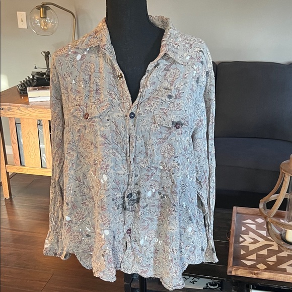 Magnolia Pearl Tops - Magnolia Pearl Kelly Western block print shirt, top 1039